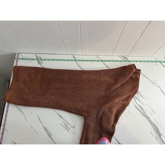 32 Bar Blues Sweater Mens XL Knit Crew Neck Pullover Orange Lagenlook Capsule - Picture 6 of 7